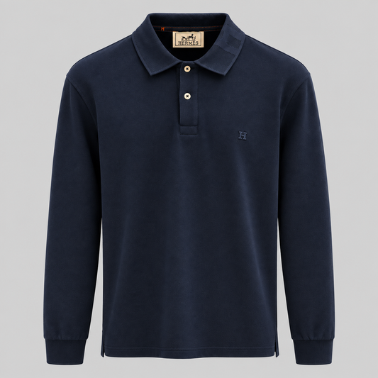HERMES "H" Embroidered Buttoned Polo-Shirt