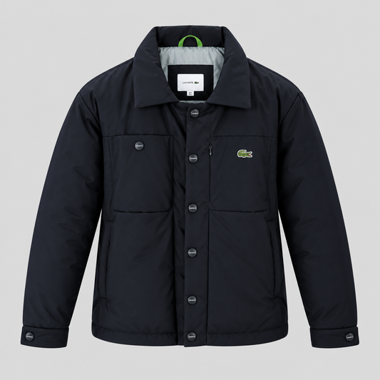 Lacoste Padded Overshirt Jacket With Snap Buttons