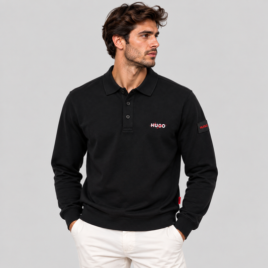 HUGO Cotton Black Polo Shirt