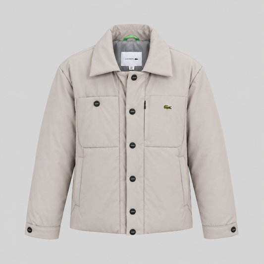Lacoste Padded Overshirt Jacket With Snap Buttons