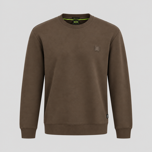 BOSS Crew-Neck Sweatshirt With Logo Badge