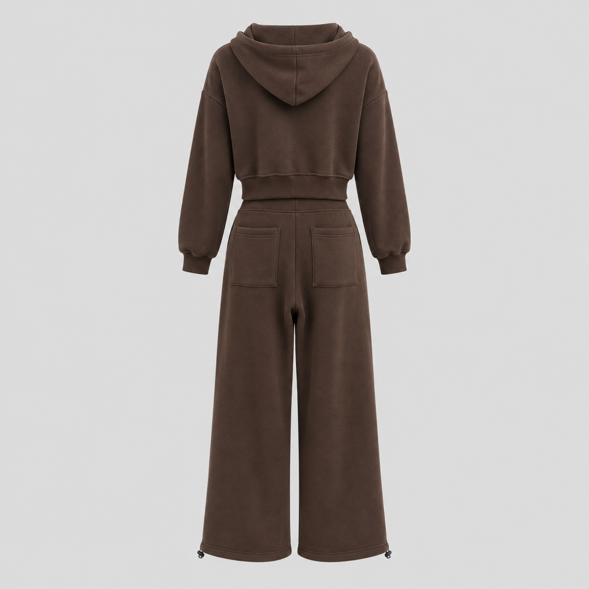 Cotton Fleece Zip Hoodie And Pants Set