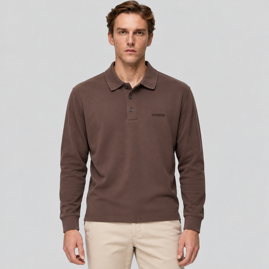 ZEGNA Long-Sleeve Cotton Polo Shirt