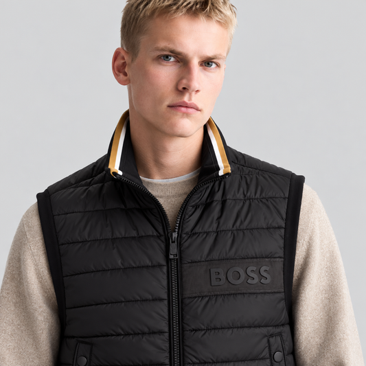 BOSS Quilted Gilet With Logo Band