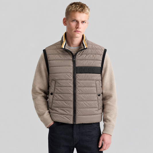 BOSS Quilted Gilet With Logo Band