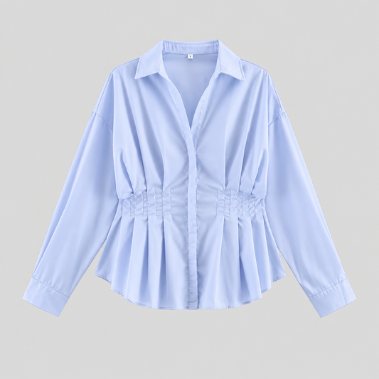 Pleated Poplin Shirt