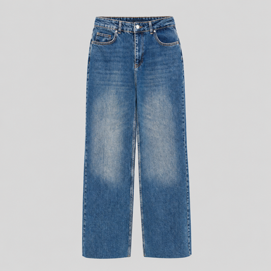 Straight-Leg Raw-Hem Jeans
