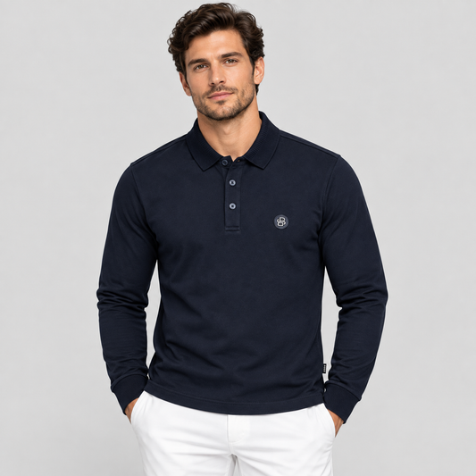 Boss Mercerized-Cotton Polo Shirt with Double "B" Monogram