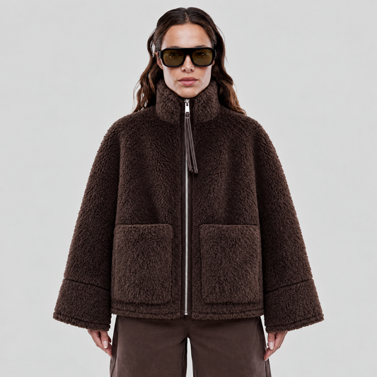 Sided Zip Teddy Jacket