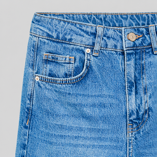High-Waist Stretch Wide-Leg Jeans