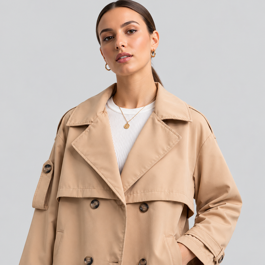 Short Belted Trench Jacket