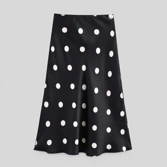 Polka Dots Satin Skirt