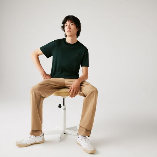 LACOSTE Green Crew Neck Cotton T-shirt