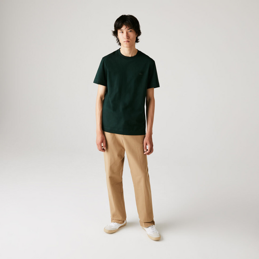 LACOSTE Green Crew Neck Cotton T-shirt