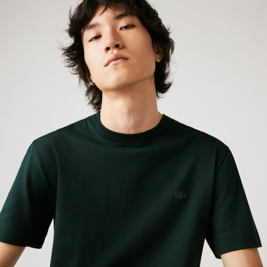 LACOSTE Green Crew Neck Cotton T-shirt