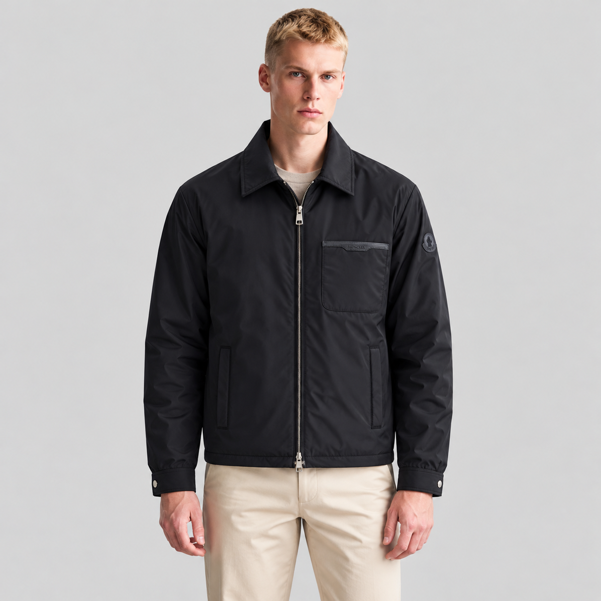 Moncler Zip Shirt Jacket With Chest Pocket