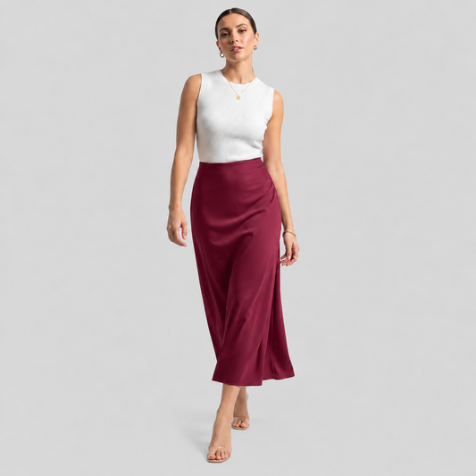 Satin Midi Skirt