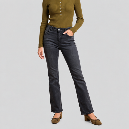 Low-Waist Stretch Flare Jeans