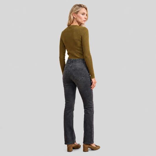 Low-Waist Stretch Flare Jeans