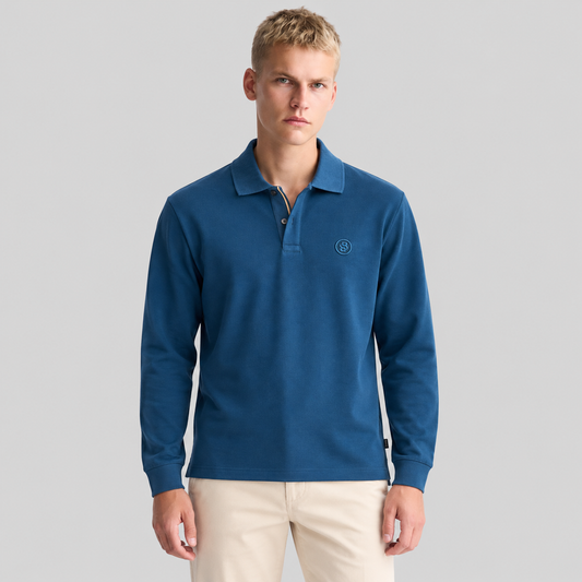 BOSS Long-Sleeve Polo Shirt With Double B Monogram