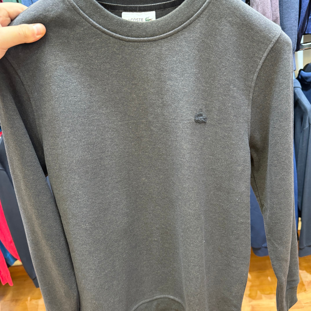 Lacoste Grey Crew Neck Pullover Sweater