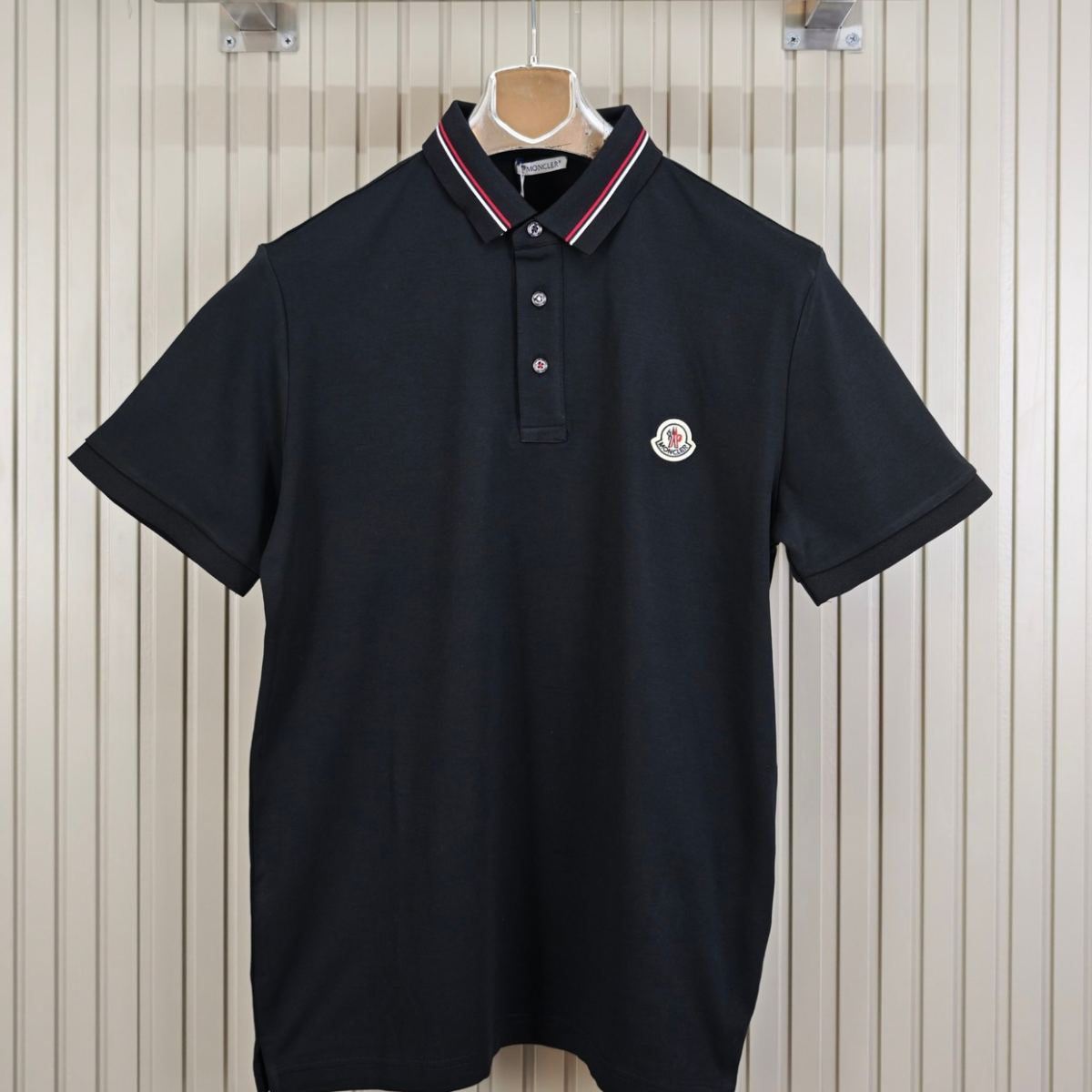 Moncler Tricolor Trimmed Soft Cotton Polo