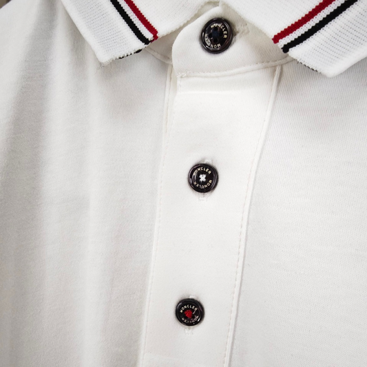 Moncler Tricolor Trimmed Soft Cotton Polo
