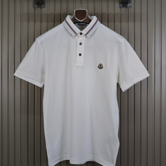 Moncler Tricolor Trimmed Soft Cotton Polo