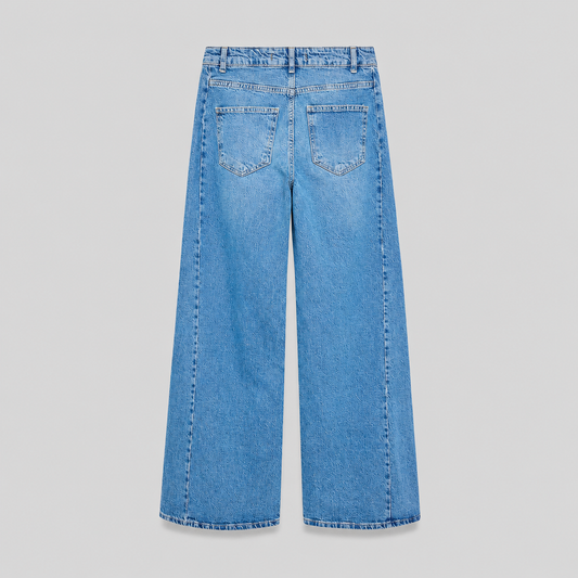 High-Waist Stretch Wide-Leg Jeans