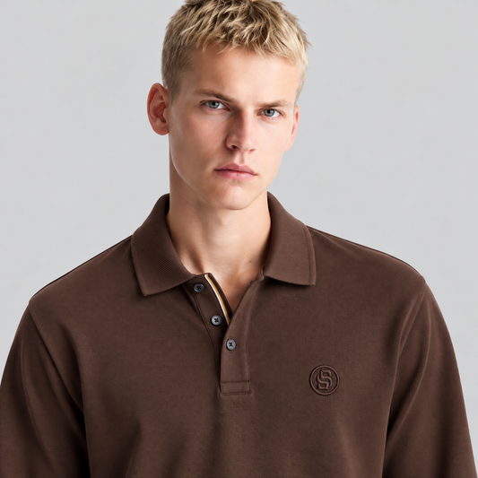 BOSS Long-Sleeve Polo Shirt With Double B Monogram