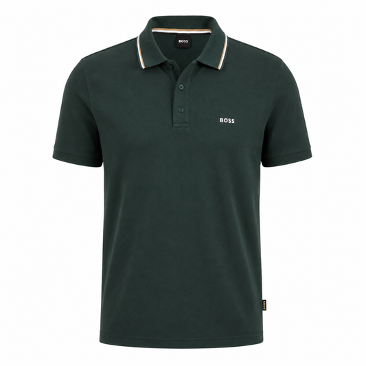 BOSS Polo-Shirt In Soft Cotton With Striped Collar