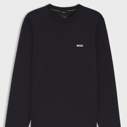 BOSS Cotton Sweater With Contrast Logo