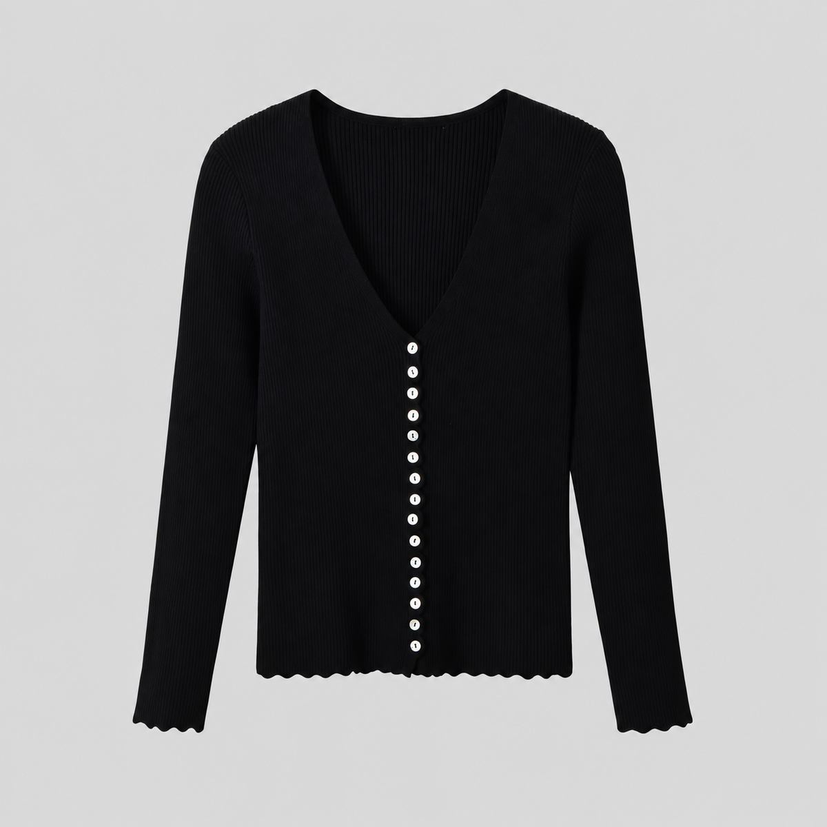 V-Neck Knit Cardigan