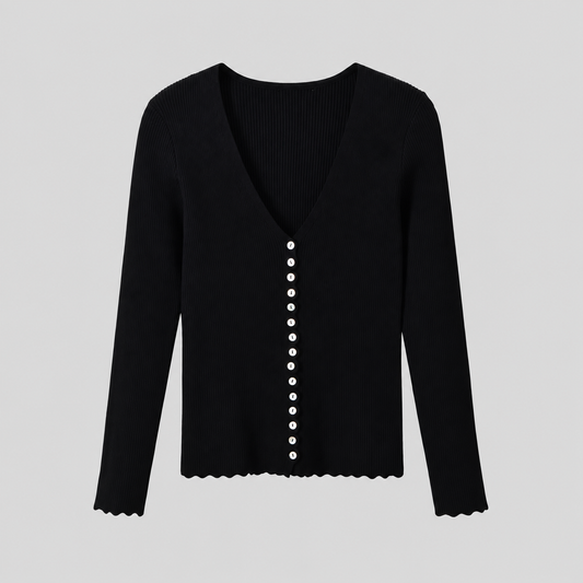 V-Neck Knit Cardigan
