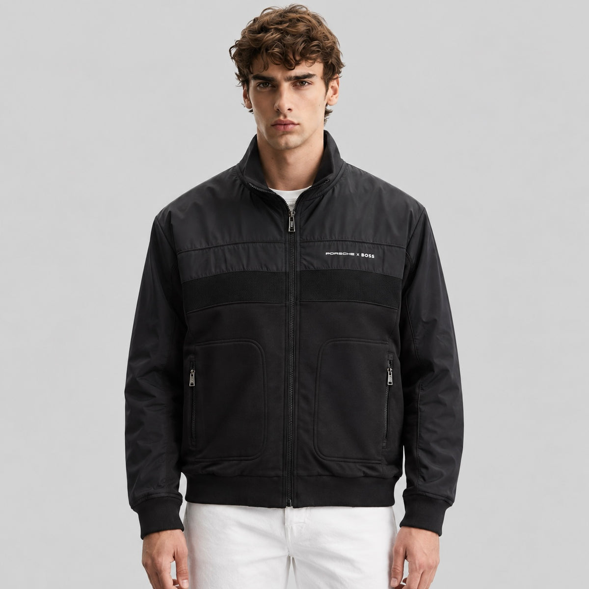 Porsche x BOSS Hybrid Zip-Up Jacket With Mesh Panels
