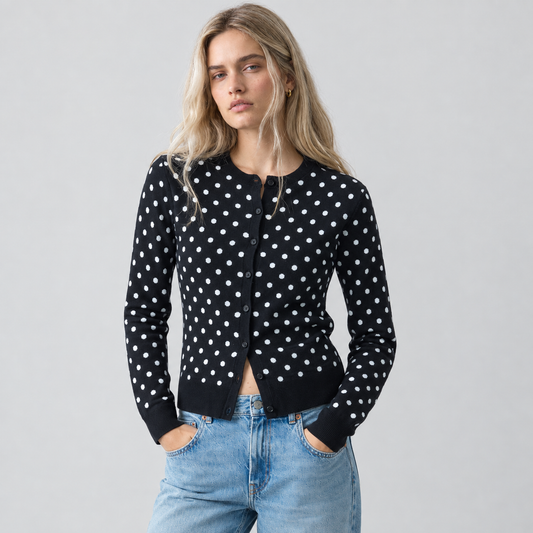 Polka Dots Knitted Cardigan