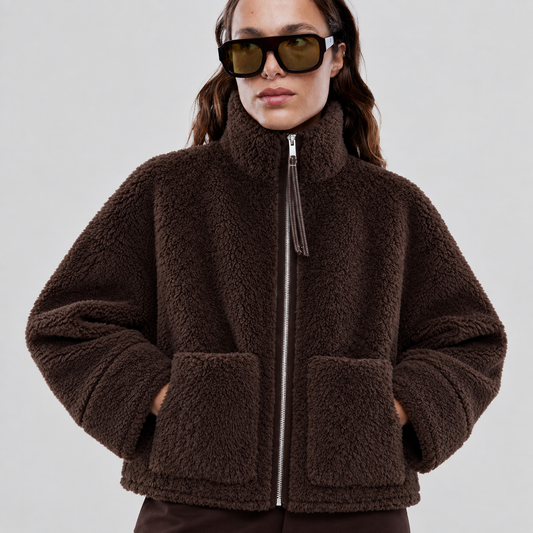 Double Sided Zip Teddy Jacket