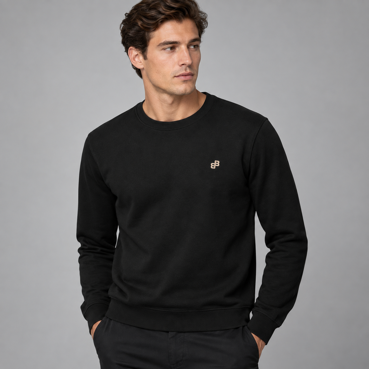 BOSS Logo-Patch Crew-Neck Sweatshirt