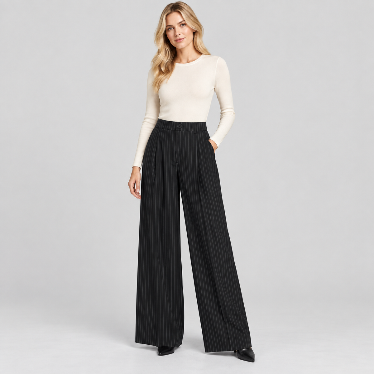 High Waist Pleated Pants