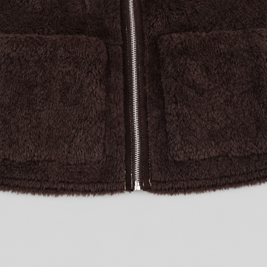 Sided Zip Teddy Jacket