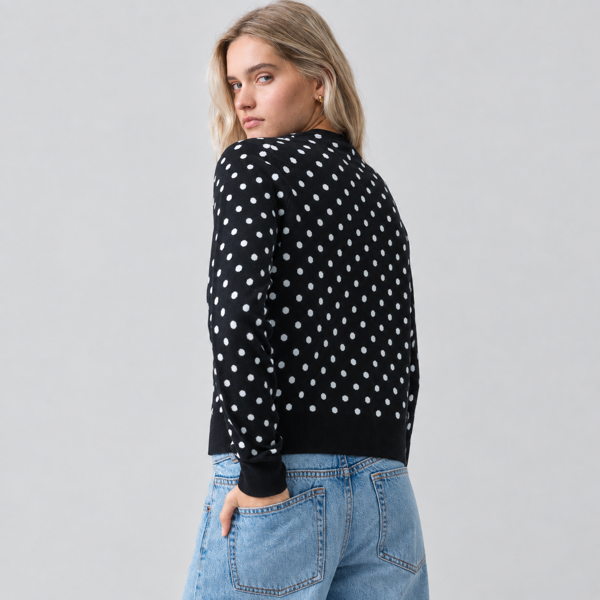 Polka Dots Knitted Cardigan