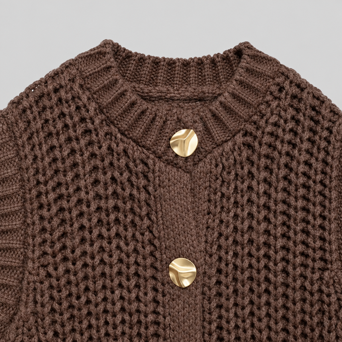 Brown Chunky Sleeveless Vest