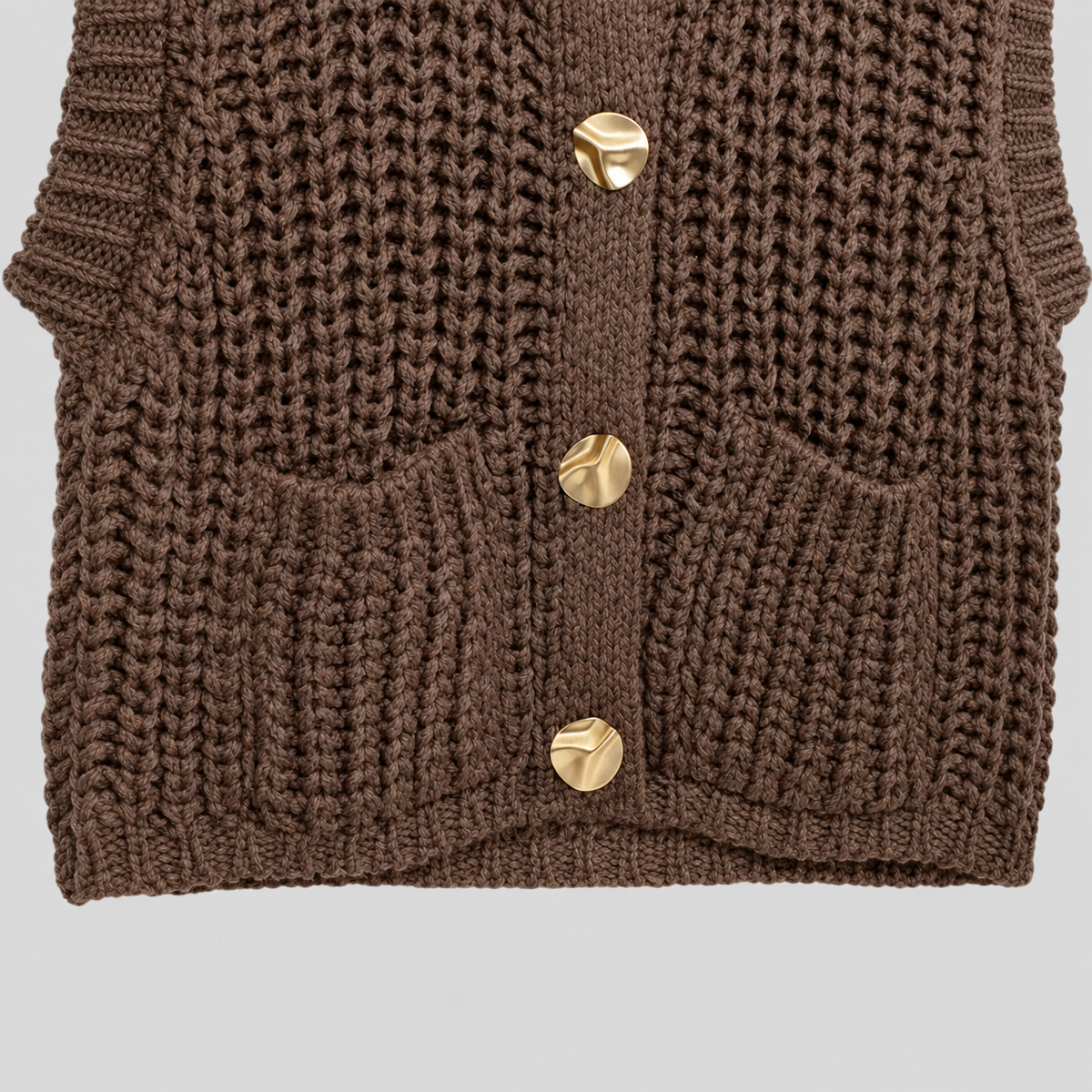Brown Chunky Sleeveless Vest