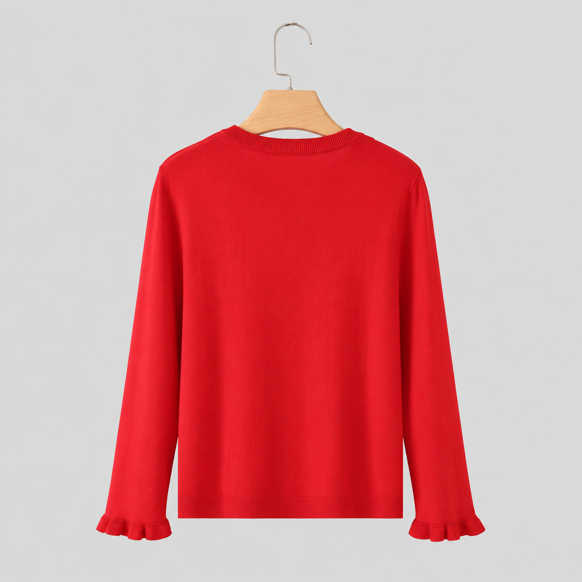Red Button Down Knitted Cardigan
