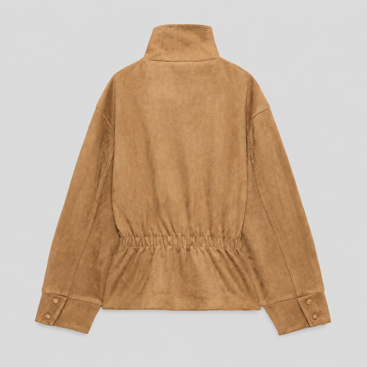 Faux Suede Belted Jacket