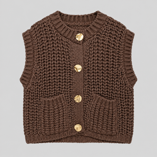 Brown Chunky Sleeveless Vest