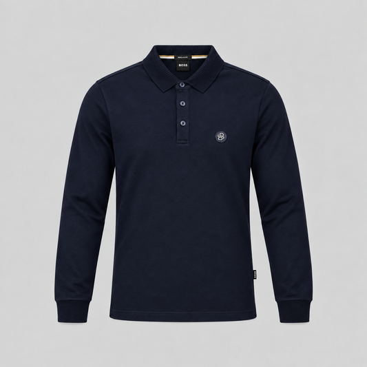 Boss Mercerized-Cotton Polo Shirt with Double "B" Monogram