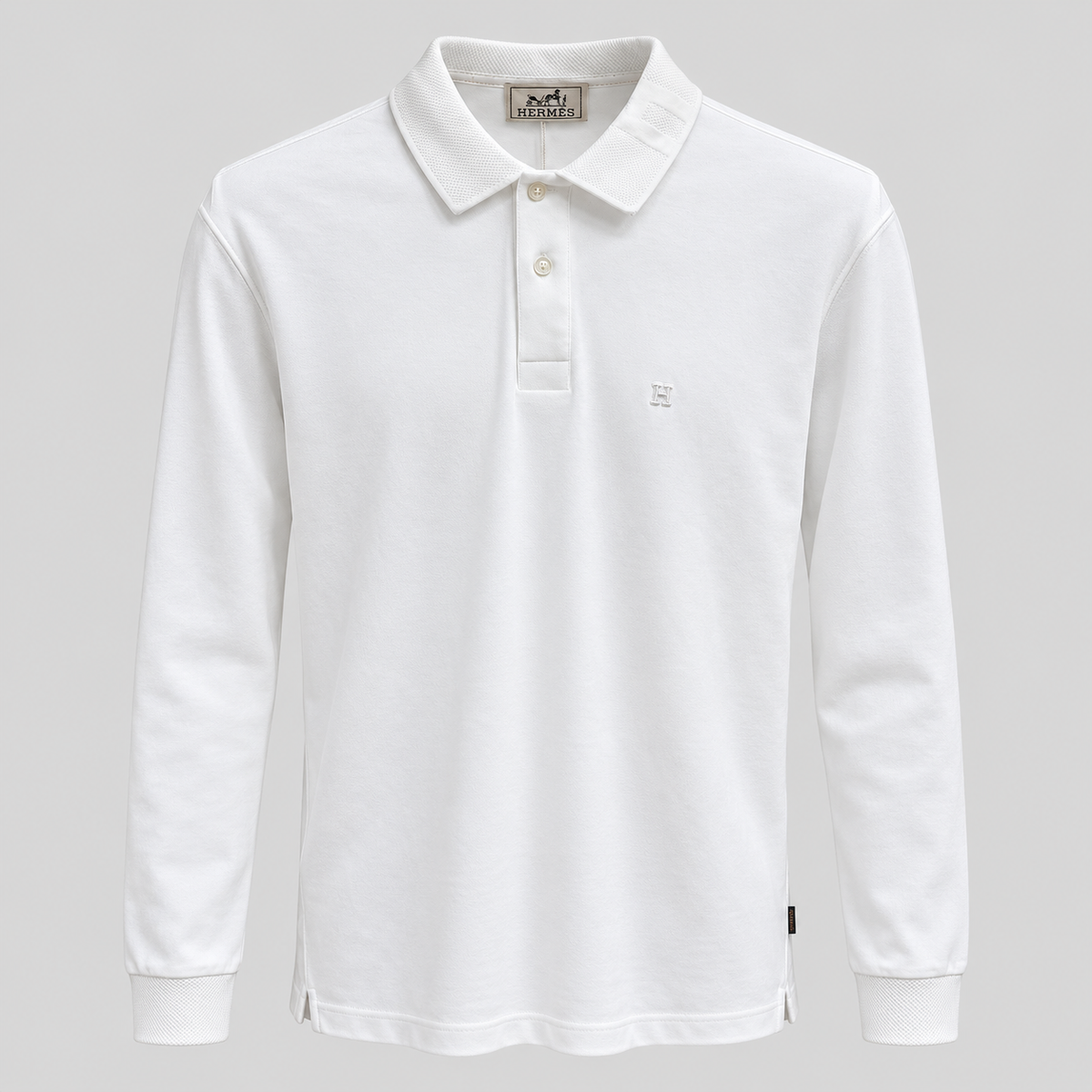 HERMES "H" Embroidered Buttoned Polo-Shirt