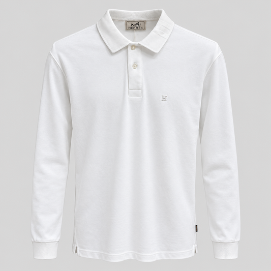 HERMES "H" Embroidered Buttoned Polo-Shirt