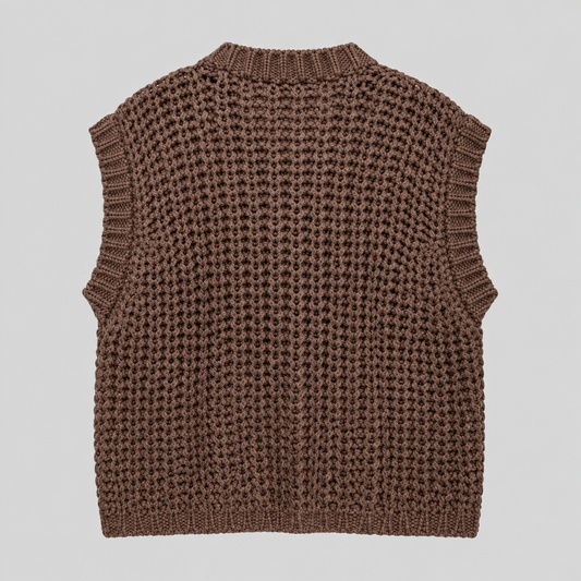 Brown Chunky Sleeveless Vest